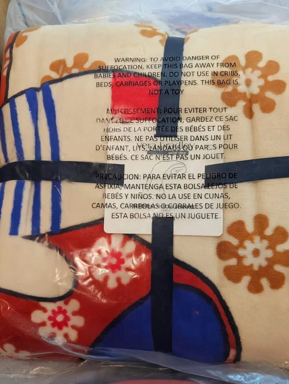🆕 VERA BRADLEY Fleece Big Toasty Teddy Throw. Sealed!